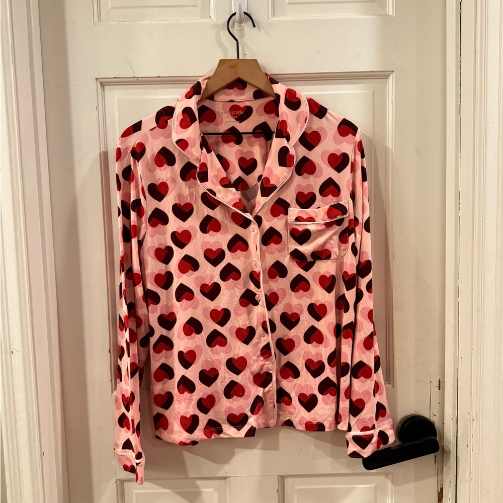 Kate Spade Button Heart Pajama Top